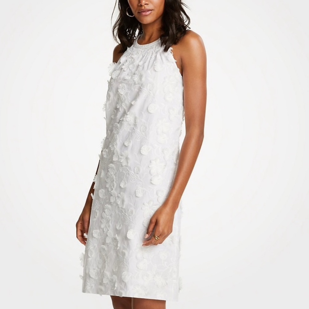 Ann Taylor White Floral Mini Dress